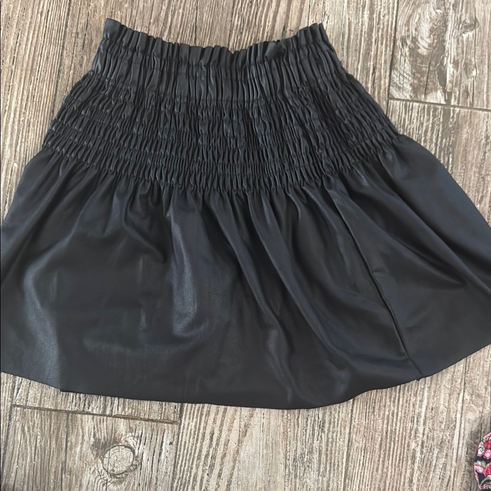 Zara Black Smocked Bubble Mini Skirt